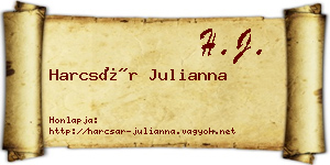 Harcsár Julianna névjegykártya